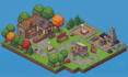create isometric pixel map, tileset map, pixel art character, game asset