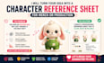turn your idea into a plush character reference sheet for merch or production