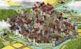 design vector map illustration, isometric map, dungeon and dragons, fantasy map