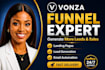 create a high converting vonza sales funnel and landing page
