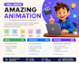 create a simple logo animation and text animation video