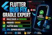 fix flutter bugs, gradle build errors, and flutter firebase issue in 24 hours