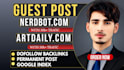 do guest posts on nerdbot,com and artdaily