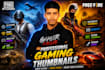 design youtube gaming thumbnail