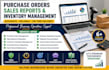 manage purchase orders, sales reports and inventory records