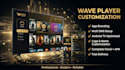create a wave player  app, for smart TV and android TV app with logo, name