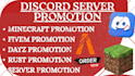 promote minecraft server, discord promotion, fivem game, rust, dayz, server