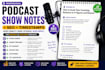write SEO podcast show notes with timestamps