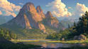 draw a natural landscape and background illustration