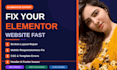 fix elementor errors, broken layouts, and responsive design issues
