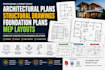 create architectural plans, structural drawings, foundation and mep layouts