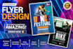 do professional flyer design, poster and business postcard
