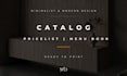 a minimalist and modern catalog, price list, and menu book