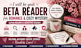 beta read romance, cozy mystery alpha reader sensitive reader