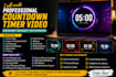 create animated countdown timer video up to anytime