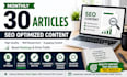 write 30 SEO articles and blog posts monthly with images