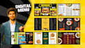 design animated or static digital menu, TV menu or menu board for restaurants