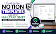 create cutom notion templates and set up mailtrap SMTP email testing integration
