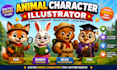 illustrate animal book characters and childrens mascots