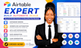 setup airtable database, airtable CRM, airtable automation and softr webapp