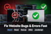 fix website bugs errors react javascript frontend issues