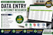do accurate data entry and internet research