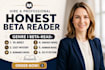be your fantasy beta reader, thriller beta reader, romance beta reader