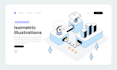 create custom isometric illustrations for hero section