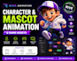 create rive character animation mascot animation and game