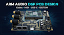design custom arm audio dsp pcb carrier board with audio codec, midi, usb c