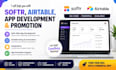 help with softr, airtable, app development and promotion