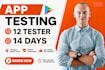 provide 12 testers 20 testers closed testing google play