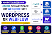 migrate redesign old jimdo squarespace or webnode site to wordpress or webflow
