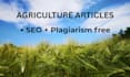 write agriculture articles , crop guides and farming research content