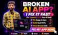 develop or fix lovable ai web apps, saas mvp, vibe coding, replit ai, loveable