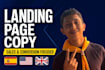 write a high converting sales landing page copy based on deep research