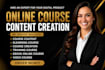 create online course content, training manual, workbook for lms platforms