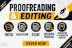 proofread and edit your thesis, dissertation, essay or research proposal
