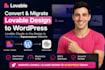 convert,migrate claude lovable design to word press,wordpres squarespace website