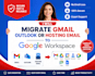 migrate gmail outlook or hosting email to google workspace