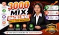 3000 mix backlinks with multi tiered SEO link building