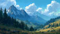 draw a natural landscape and background illustration
