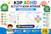 design a KDP activity book interior for kids with adhd  focus exercises mazes