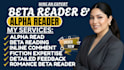 be your beta reader, romance beta reader, thriller beta reader and alpha reader