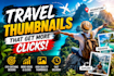 design high CTR travel youtube thumbnail