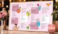 design a professional bar menu, cocktail menu and drinks menu