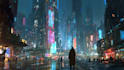 create science fiction, dystopian, cyberpunk illustration