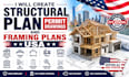 create structural plan permit drawings and framing plans USA
