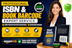 assist with isbn registration and design professional book barcodes