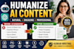 manually humanize and edit ai generated content
